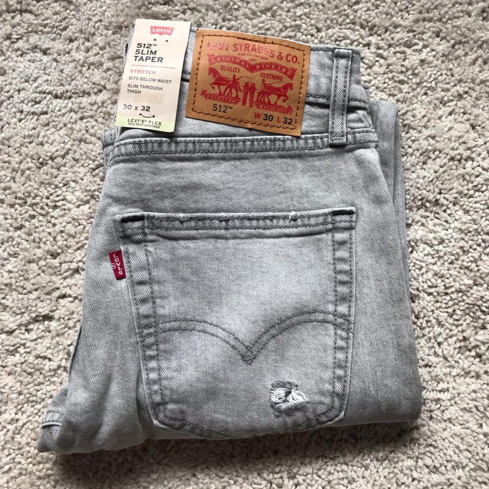 Levi’s 512 Slim Taper Flex Men’s Jeans [30x32] Midnight Plane Grey - Picture 4 of 9